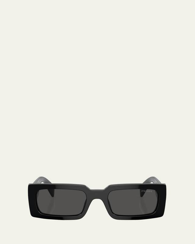 Logo Acetate Rectangle Sunglasses